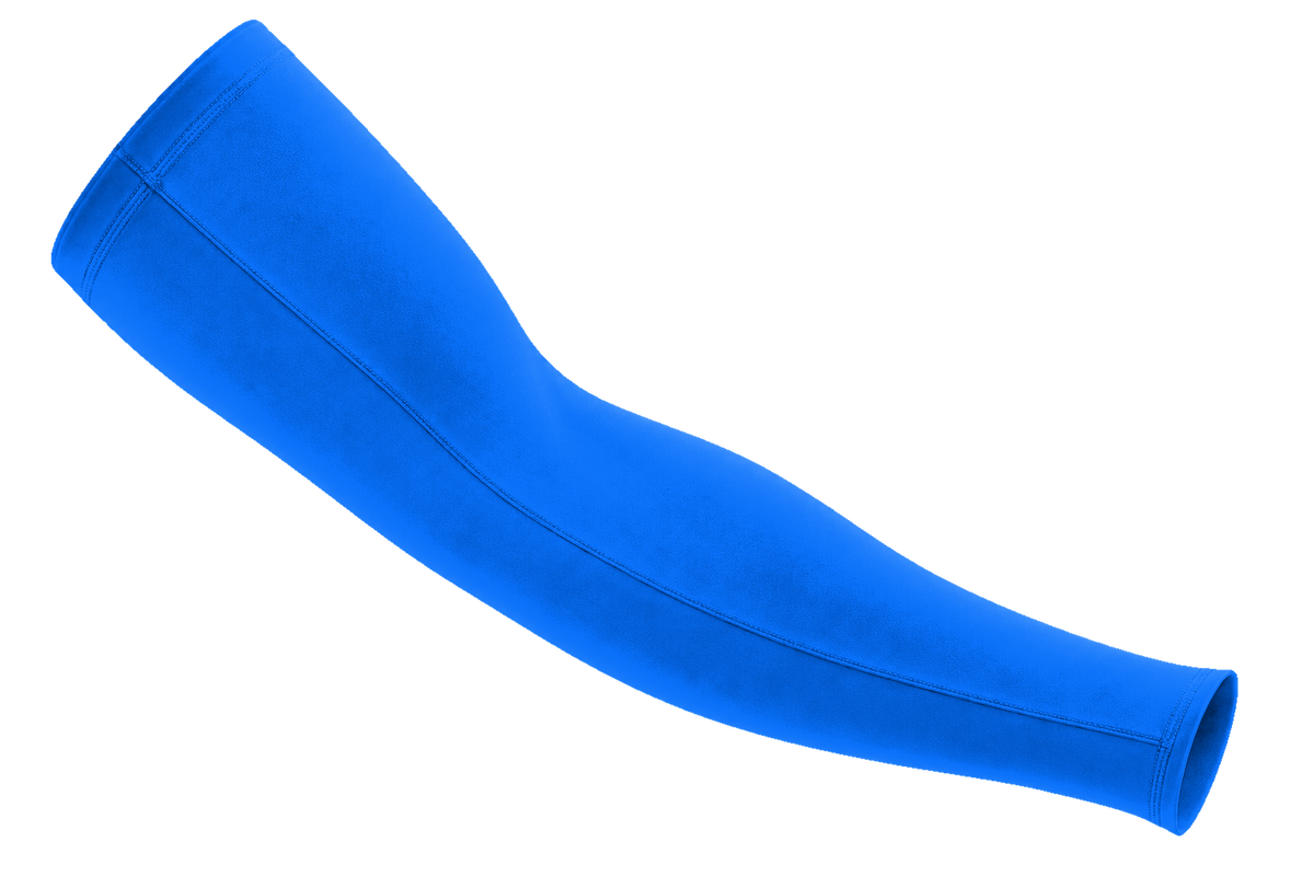 Royal Blue custom arm sleeve, seam-side view
