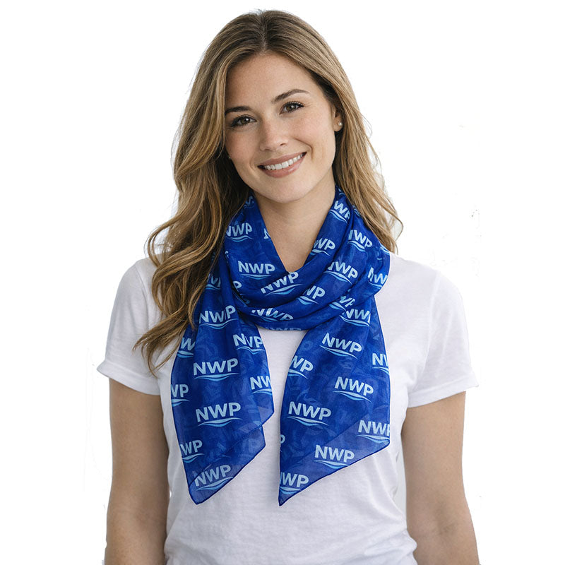 Blue custom sublimation chiffon scarf