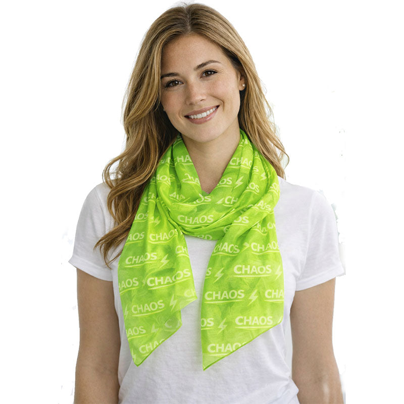 Green custom sublimation chiffon scarf