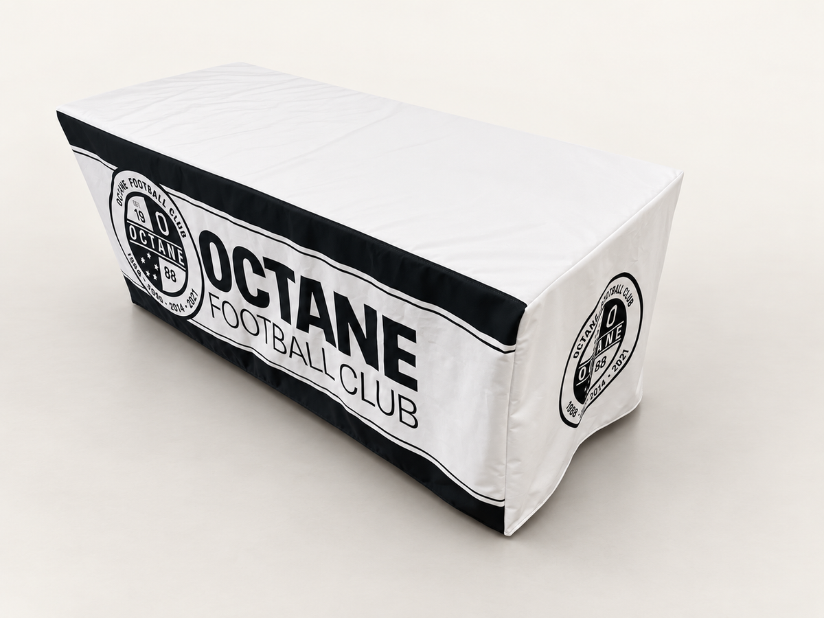 Custom Printed Table Cover with Center-Split Back