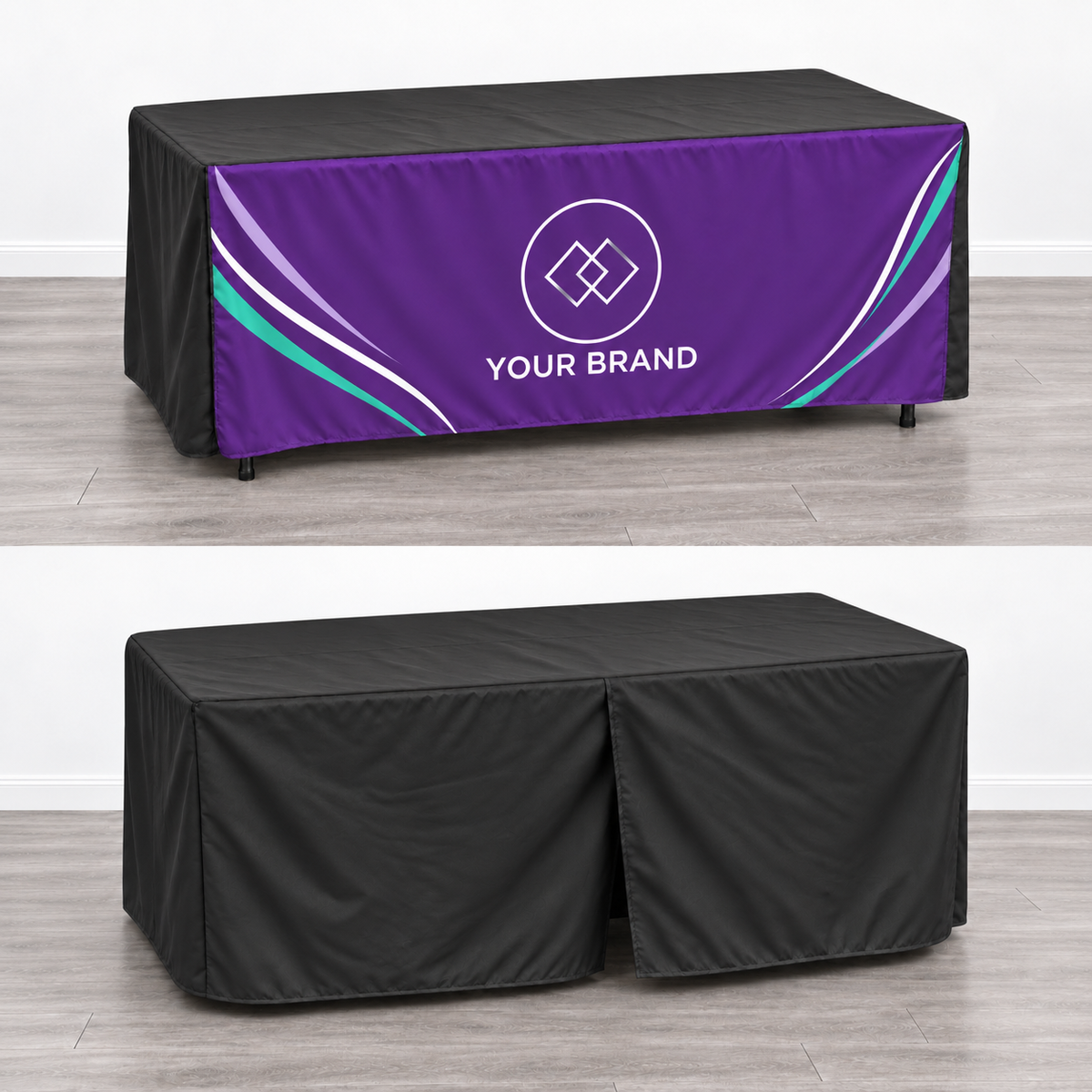 Custom Printed Table Cover with Logo & Split Back