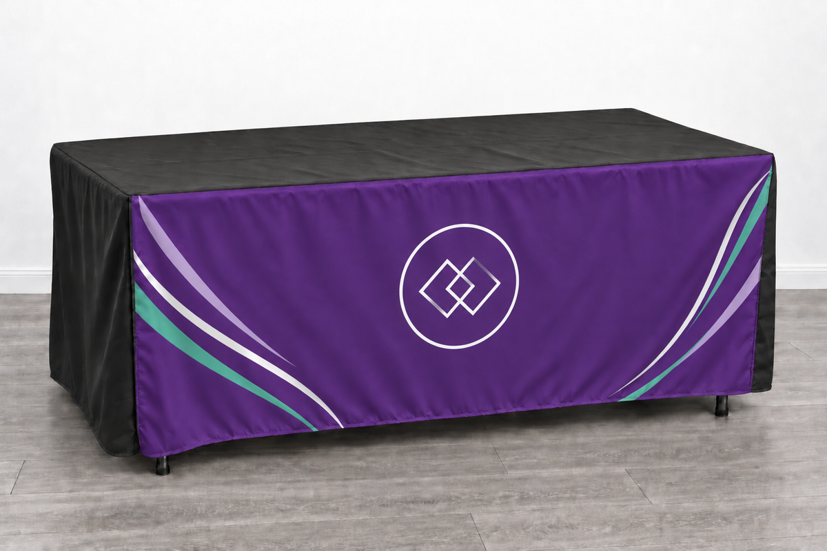 Custom Printed Table Cover with Logo & Split Back