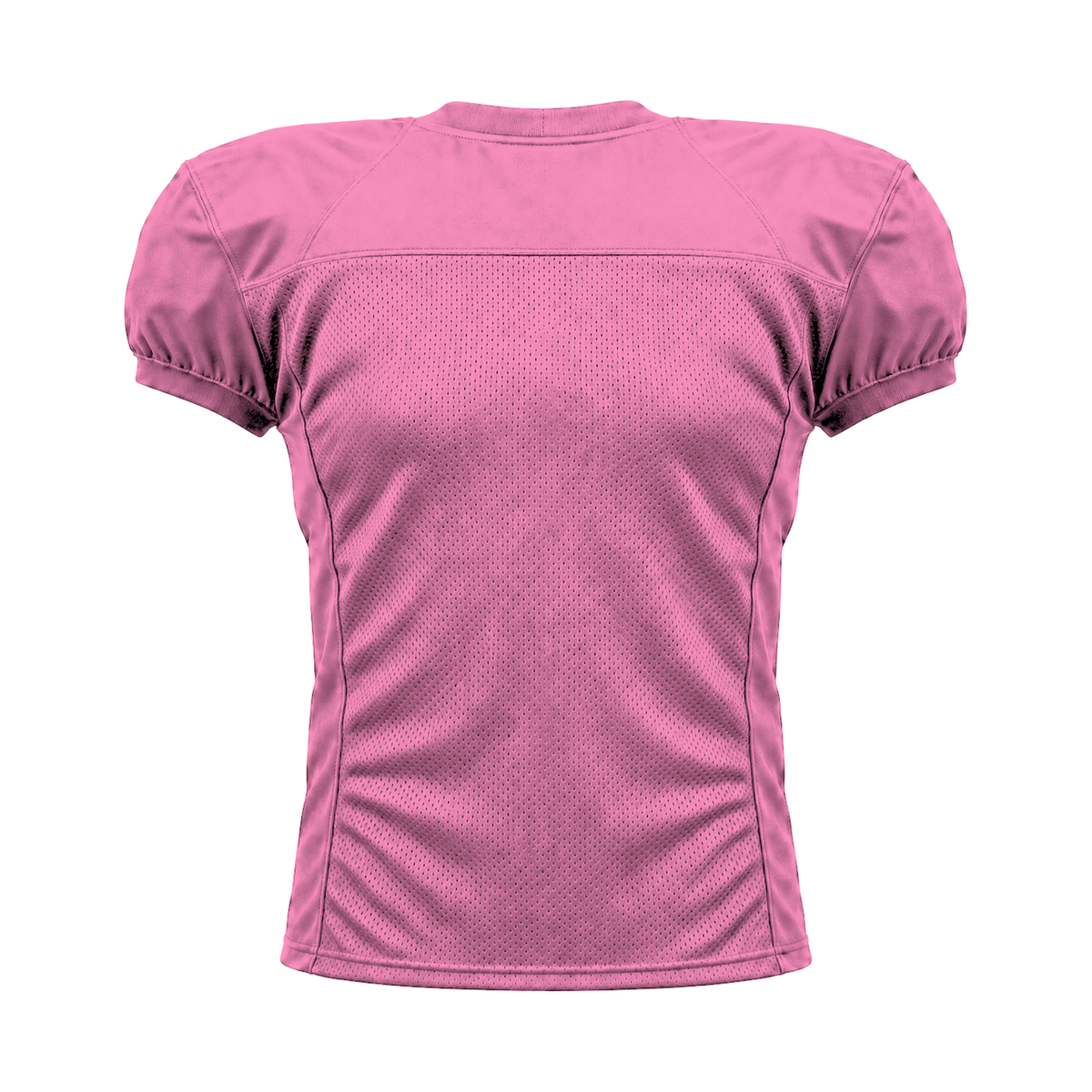 Pink American Football Jersey — back studio view, transparent background