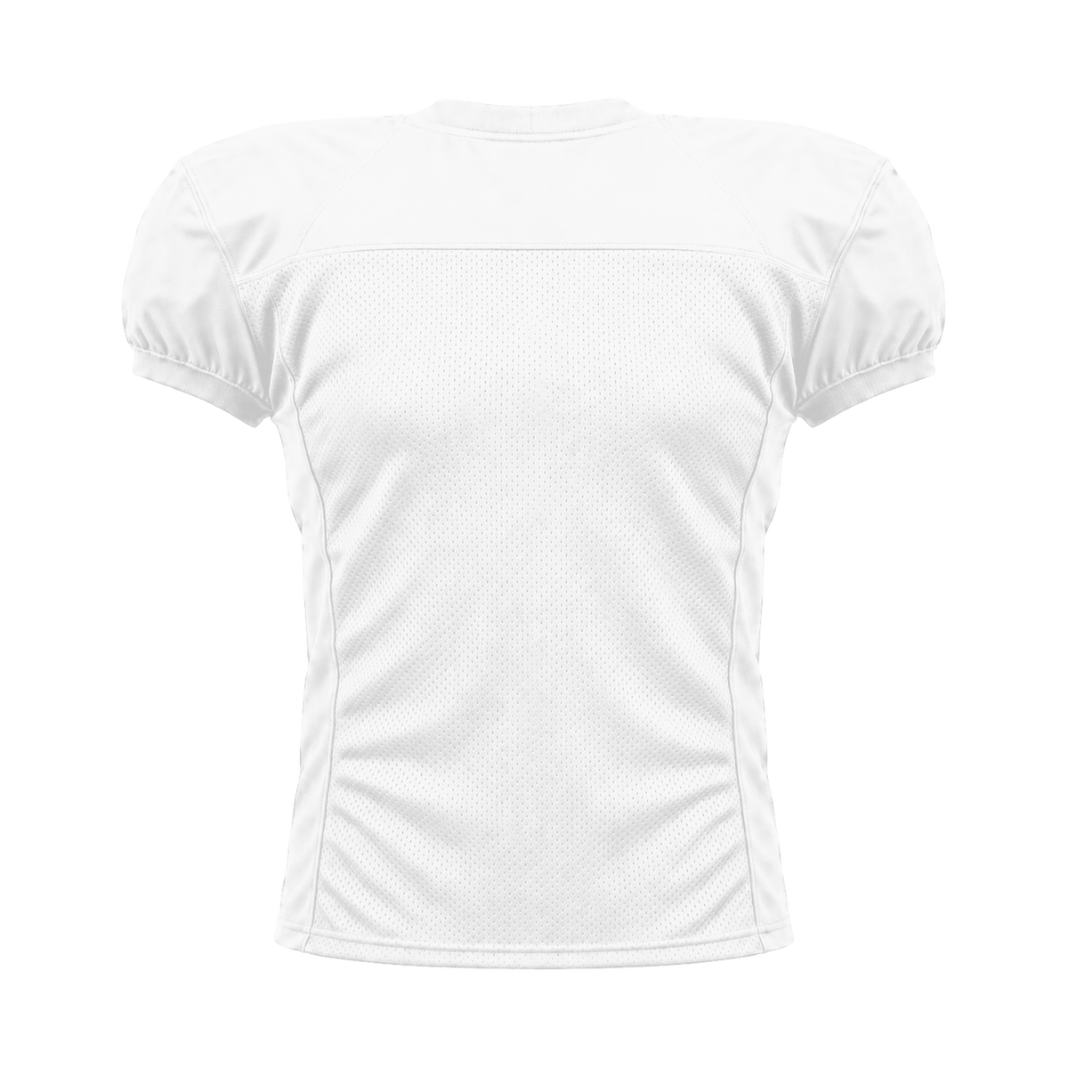 White American Football Jersey — back studio view, transparent background