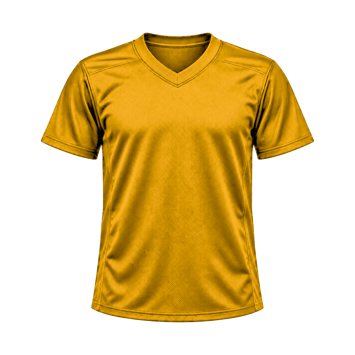 Athletic Gold Flag Football Jersey — front studio view, transparent background