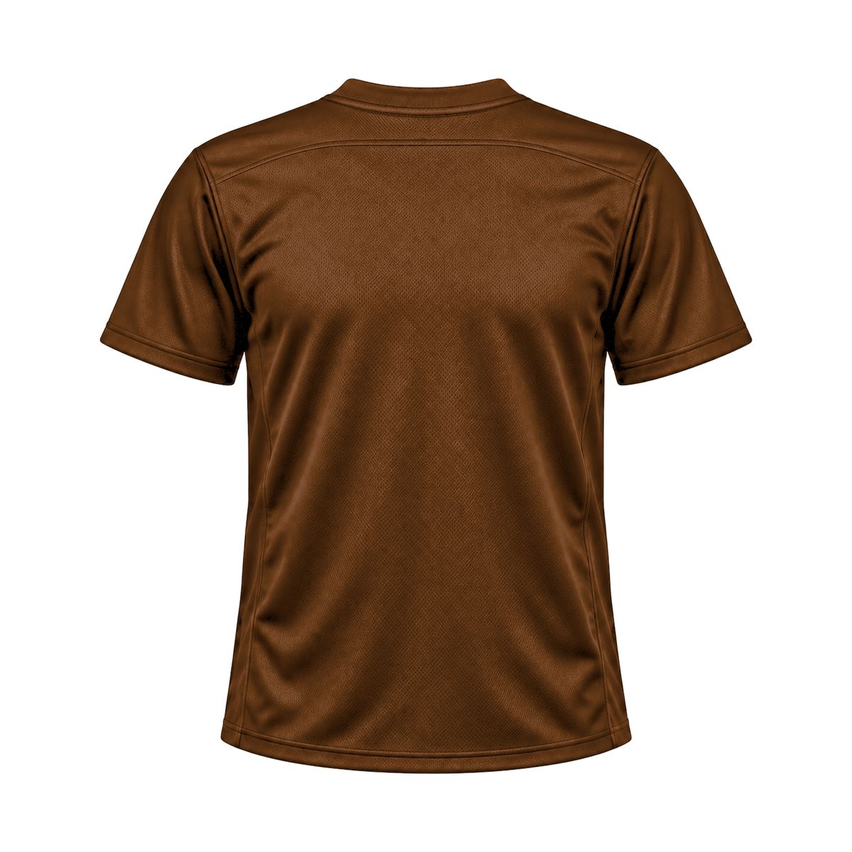 Chocolate Brown Flag Football Jersey — back studio view, transparent background
