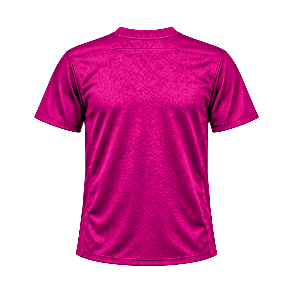 Hot Pink Flag Football Jersey — back studio view, transparent background