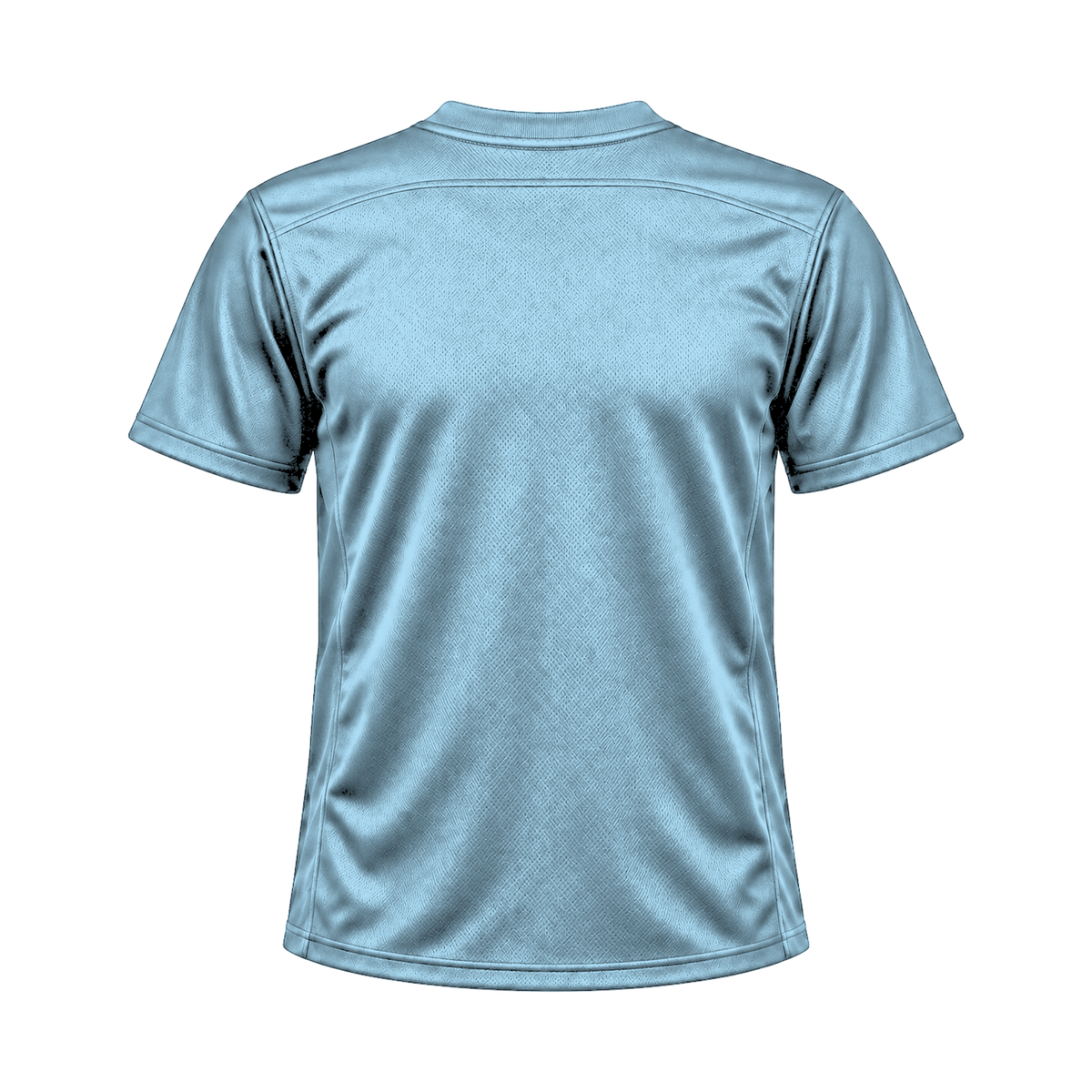 Ice Blue Flag Football Jersey — back studio view, transparent background