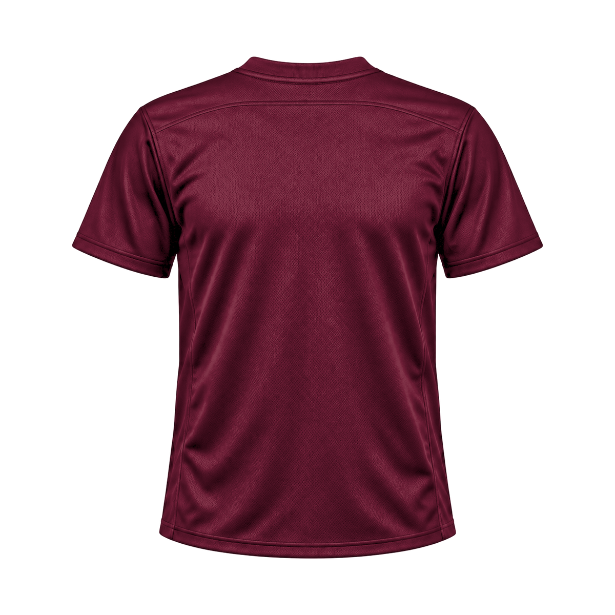Maroon Flag Football Jersey — back studio view, transparent background