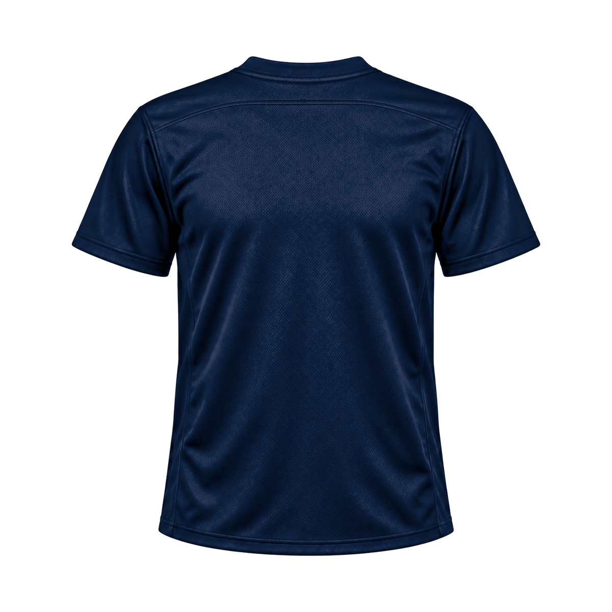 Navy Flag Football Jersey — back studio view, transparent background