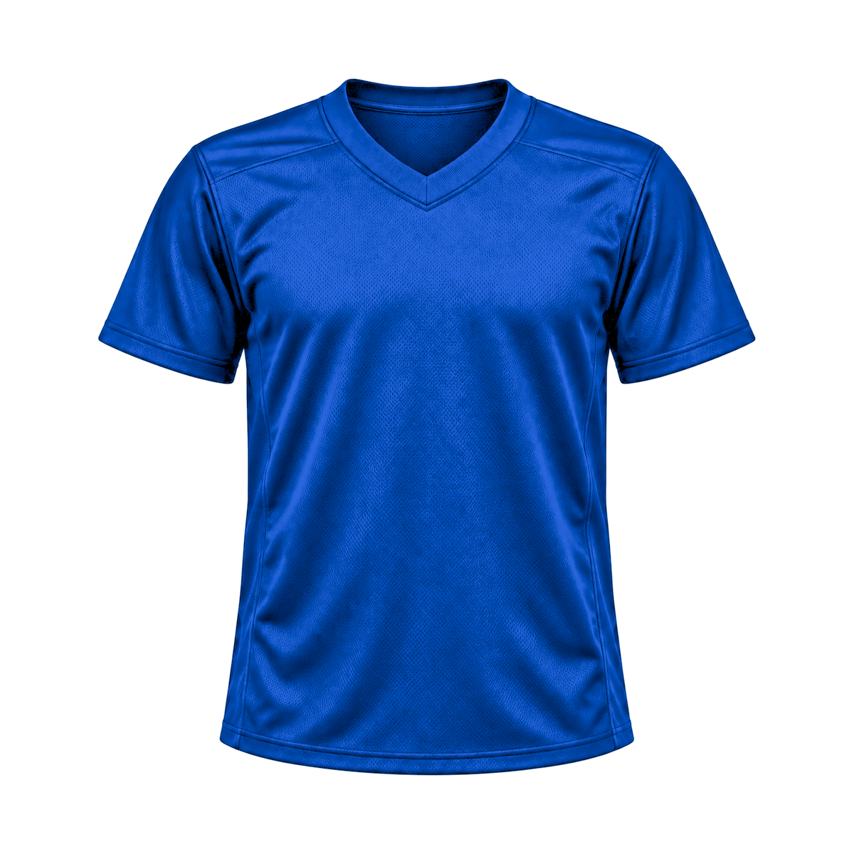 Royal Blue Flag Football Jersey — front studio view, transparent background