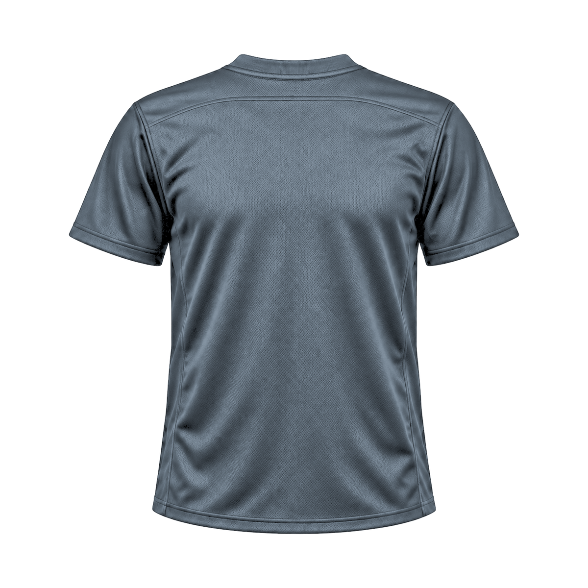 Steel Grey Flag Football Jersey — back studio view, transparent background