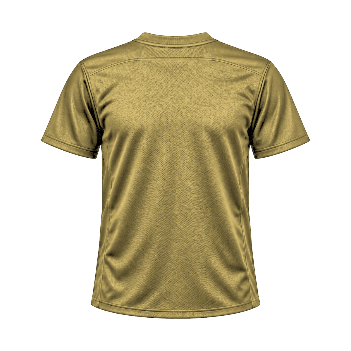 Vegas Gold Flag Football Jersey — back studio view, transparent background