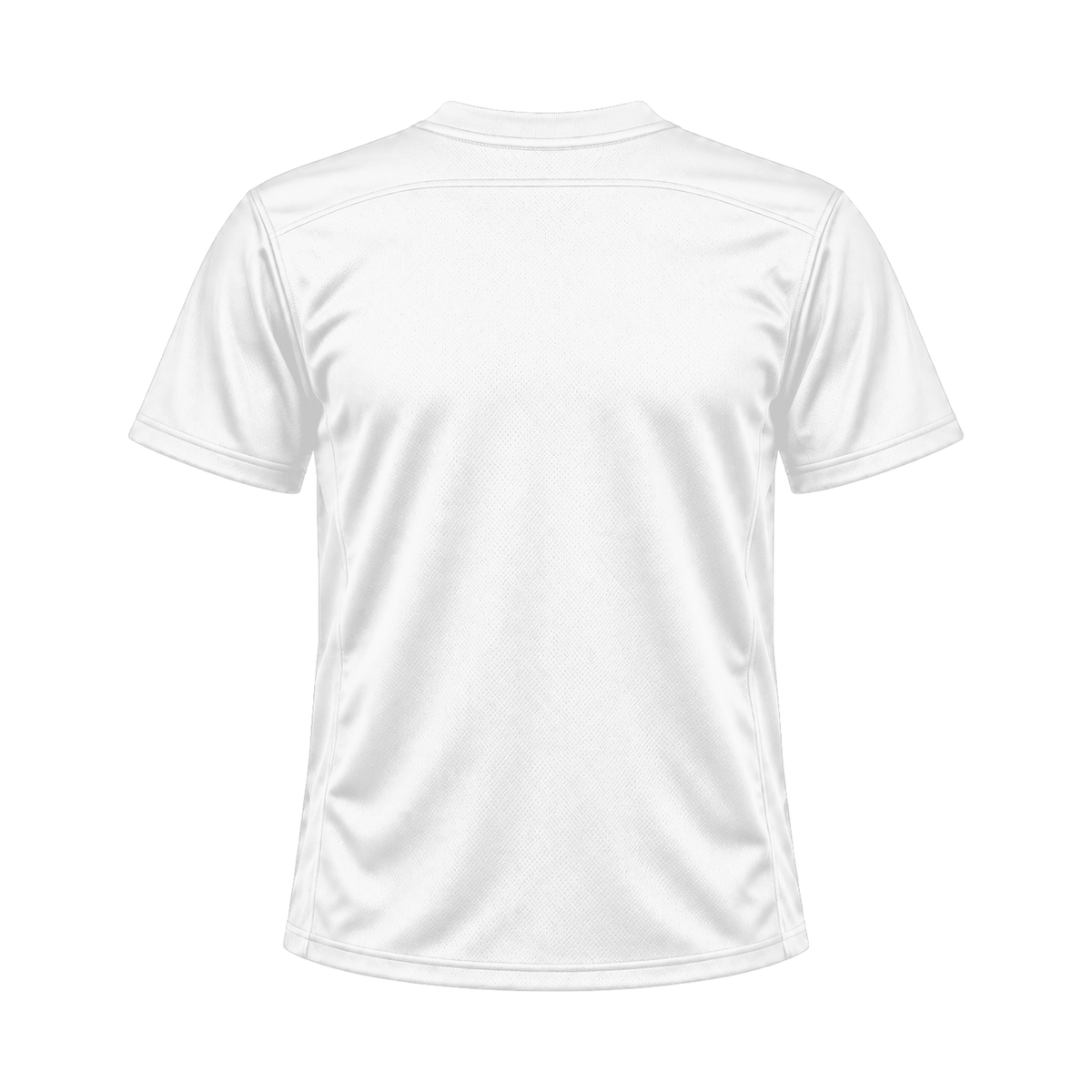 White Flag Football Jersey — back studio view, transparent background