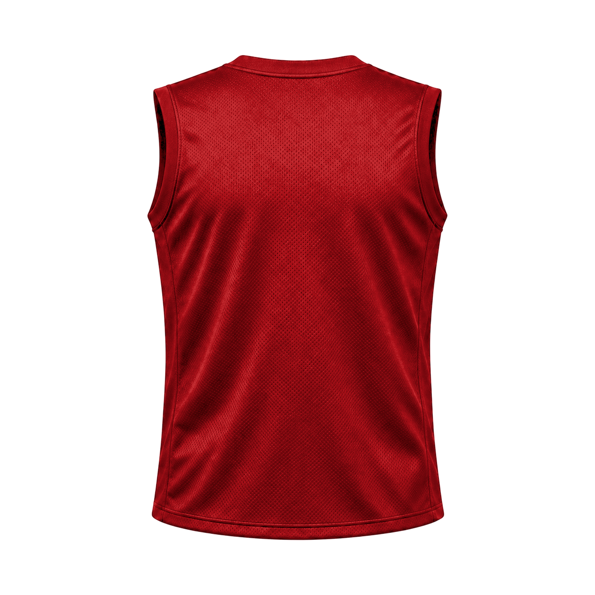 Cardinal Red Sleeveless Flag Football Jersey — back studio view, transparent background