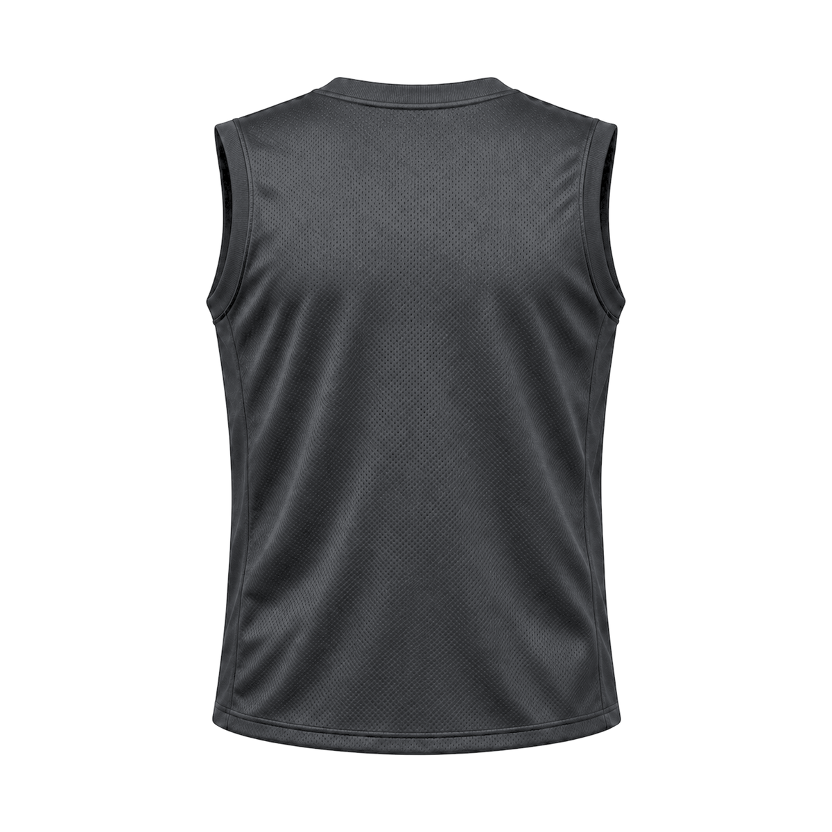 Graphite Sleeveless Flag Football Jersey — back studio view, transparent background