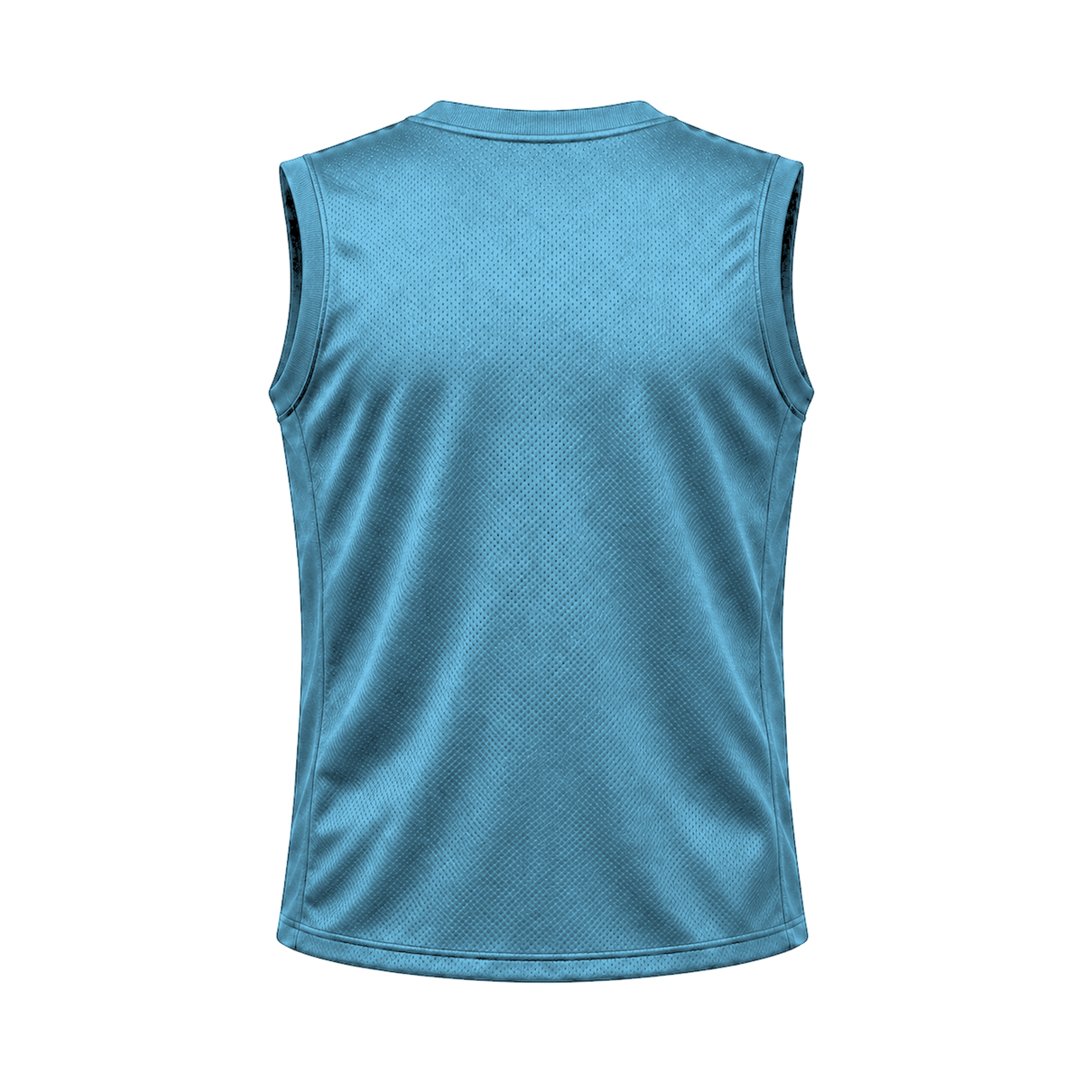 Carolina Blue Sleeveless Flag Football Jersey — back studio view, transparent background