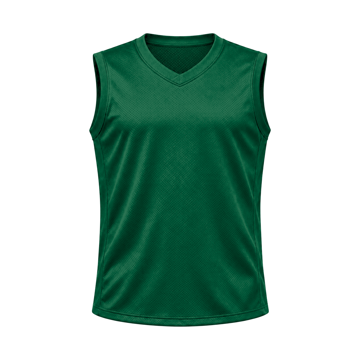 Forest Green Sleeveless Flag Football Jersey — front studio view, transparent background