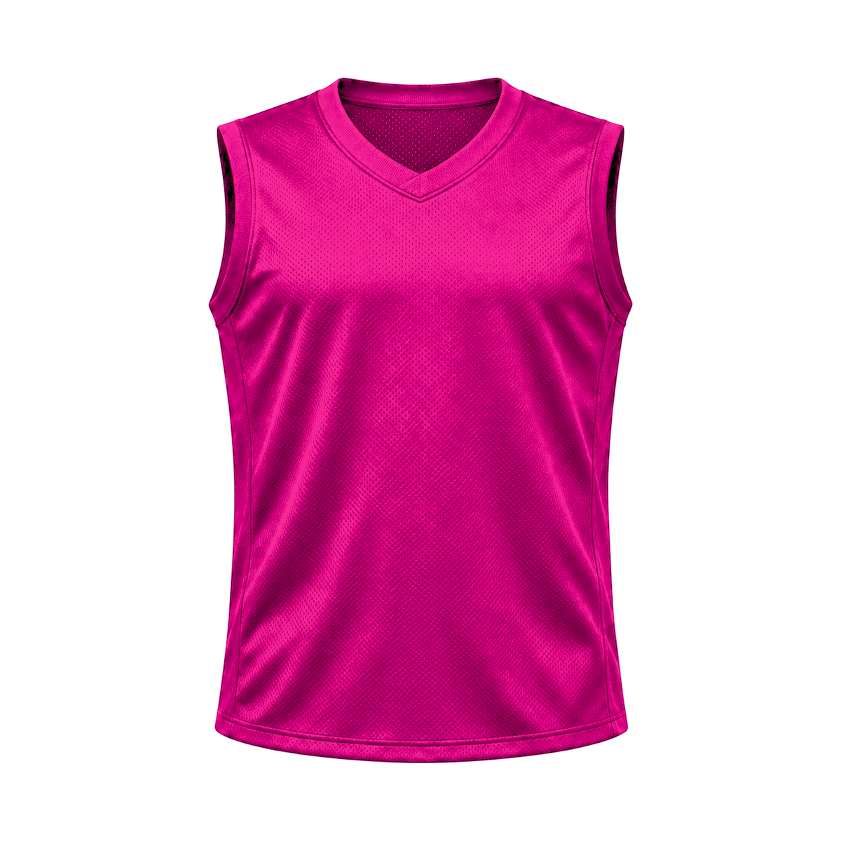 Hot Pink Sleeveless Flag Football Jersey — front studio view, transparent background