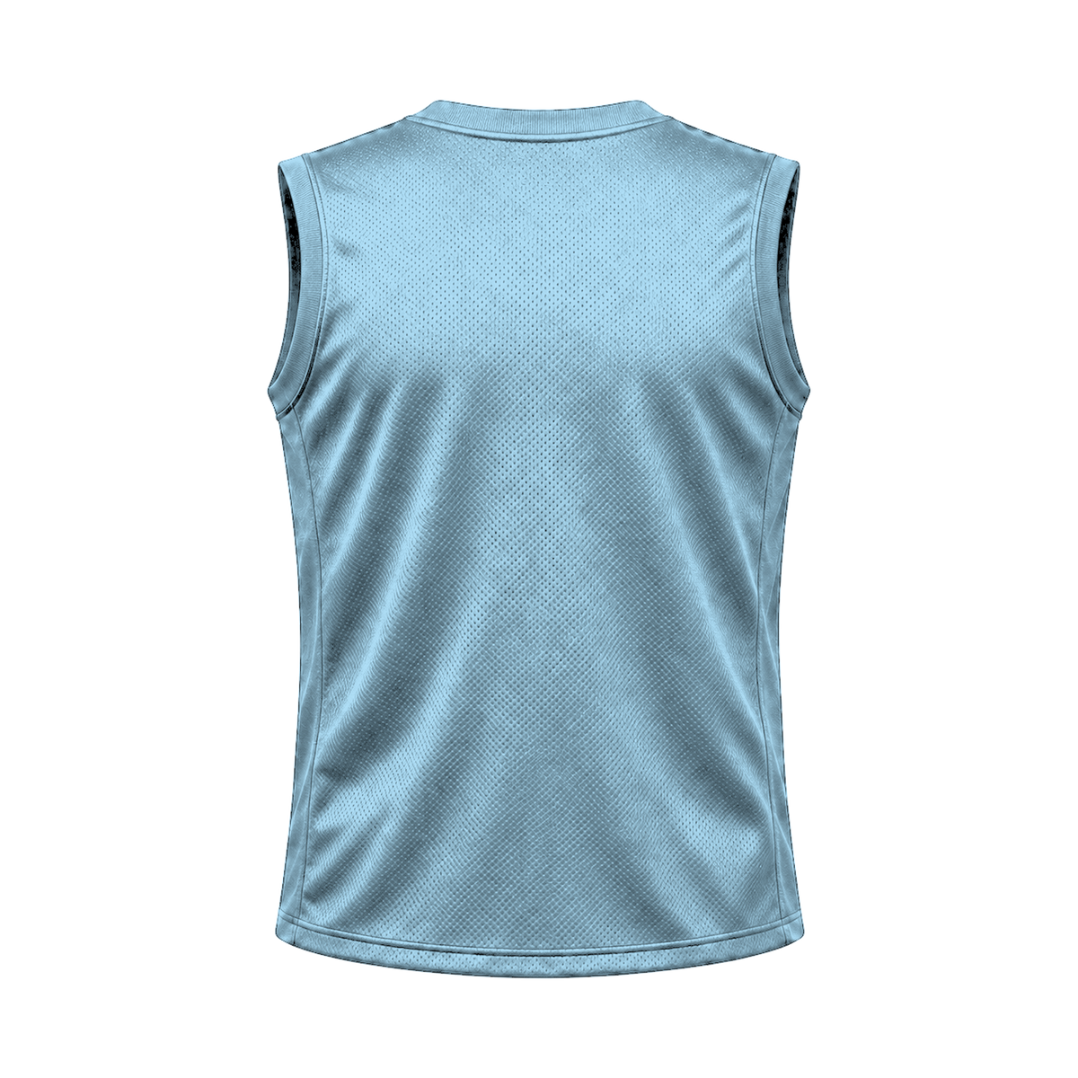 Ice Blue Sleeveless Flag Football Jersey — back studio view, transparent background