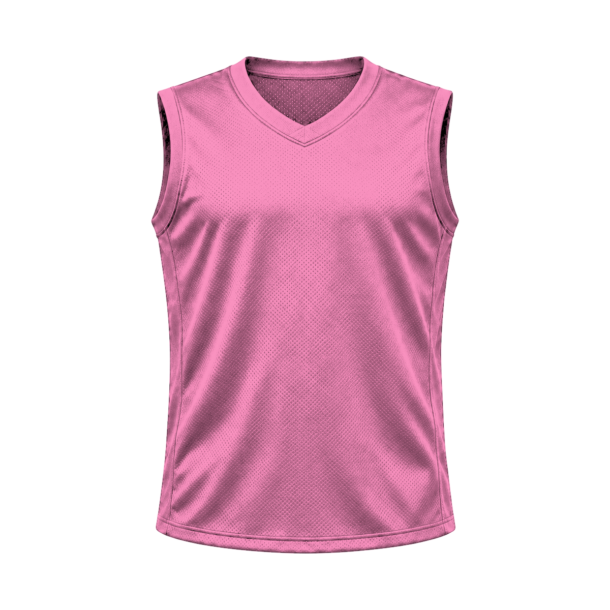 Pink Sleeveless Flag Football Jersey — front studio view, transparent background