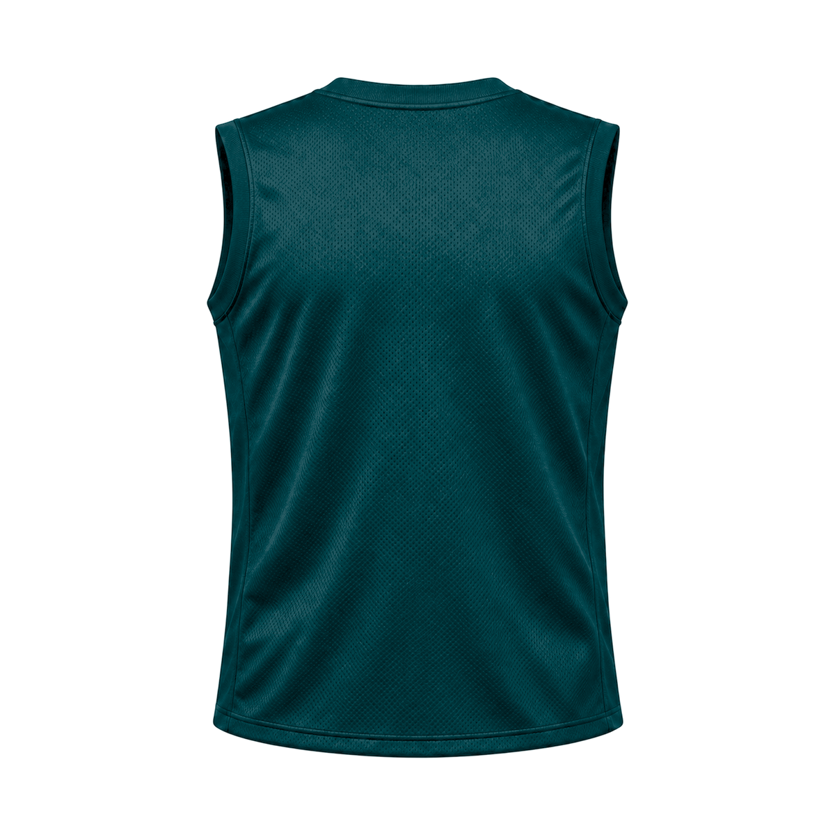 Midnight Green Sleeveless Flag Football Jersey — back studio view, transparent background