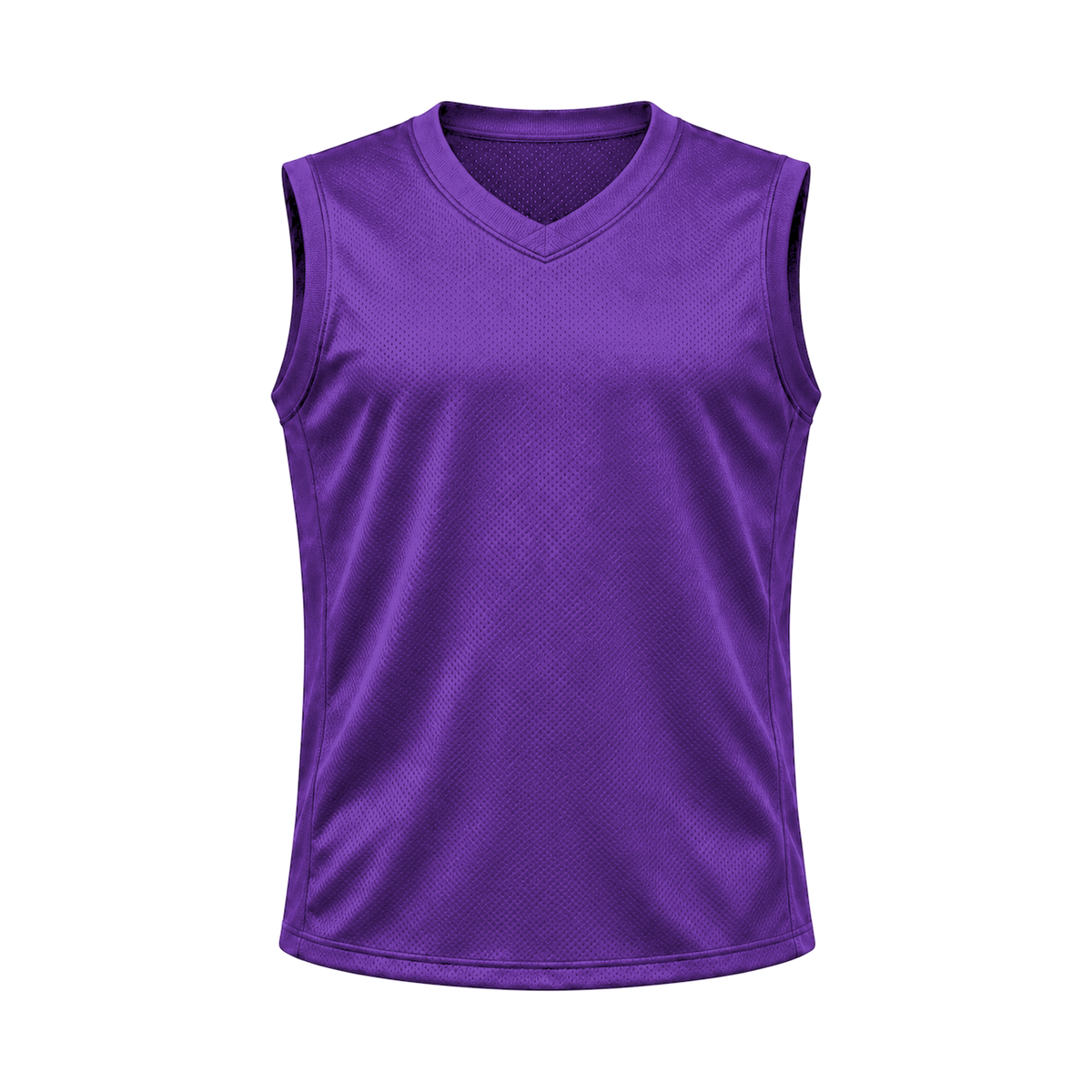Purple Sleeveless Flag Football Jersey — front studio view, transparent background