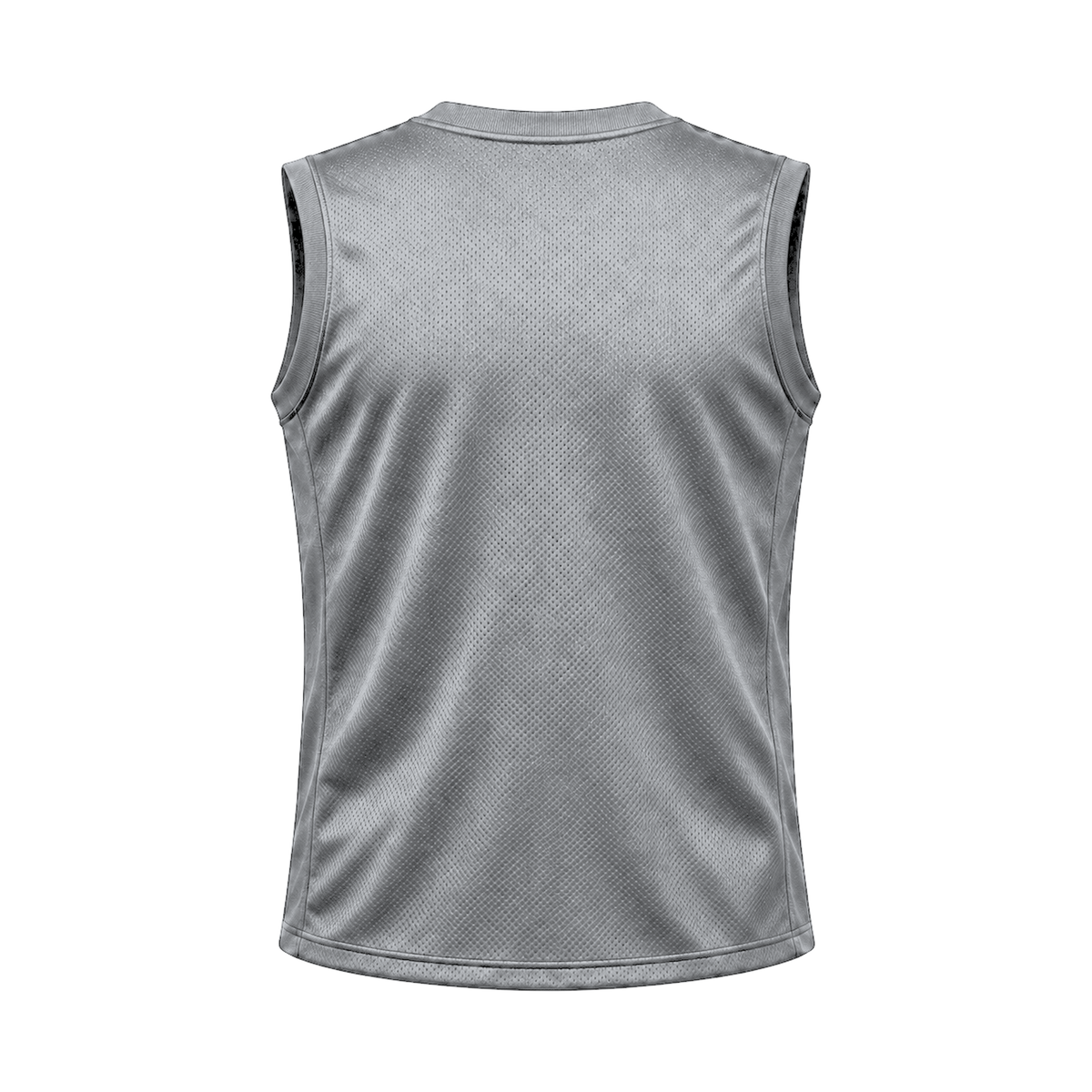 Silver Sleeveless Flag Football Jersey — back studio view, transparent background