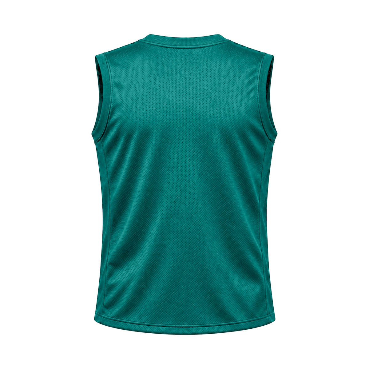 Teal Sleeveless Flag Football Jersey — back studio view, transparent background