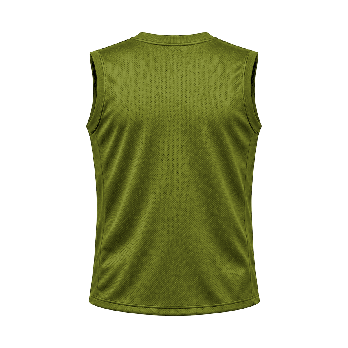 Olive Green Sleeveless Flag Football Jersey — back studio view, transparent background