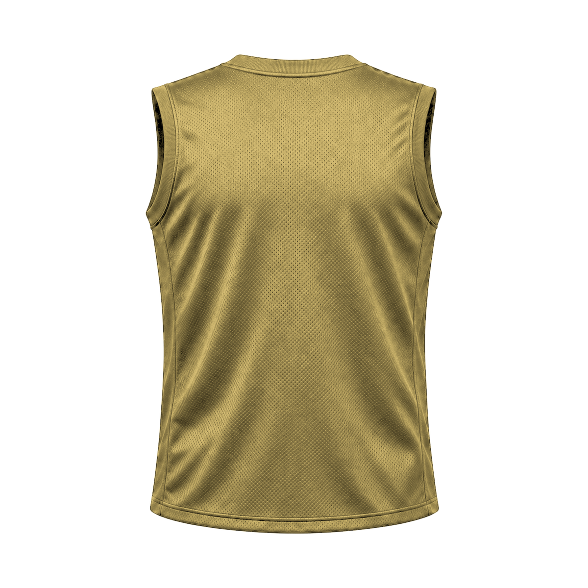Vegas Gold Sleeveless Flag Football Jersey — back studio view, transparent background