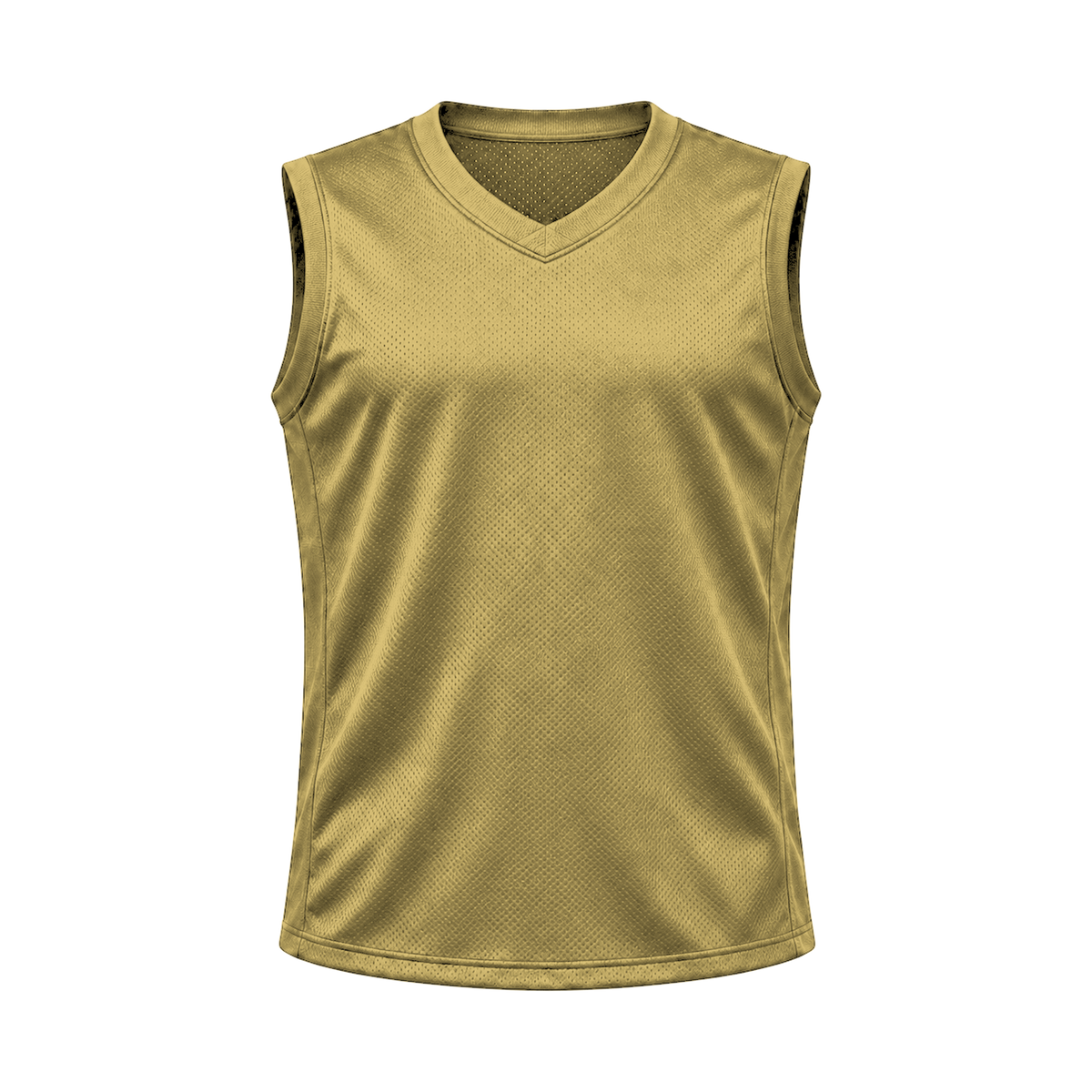 Vegas Gold Sleeveless Flag Football Jersey — front studio view, transparent background