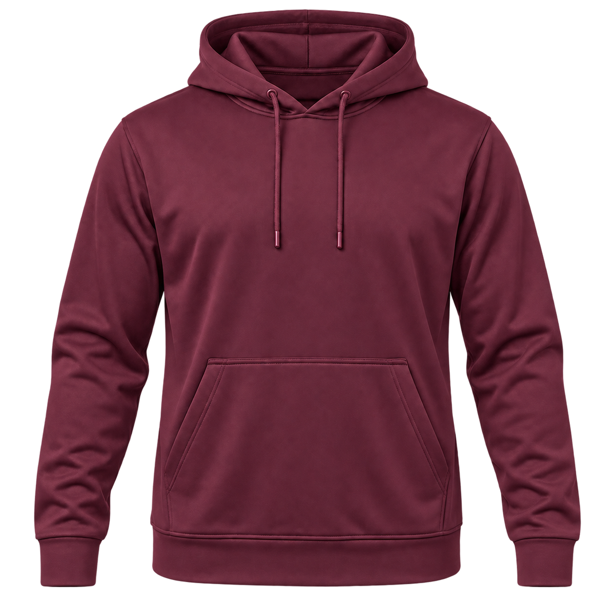 Custom Fully Sublimated Hoodie in Burgundy — Front
