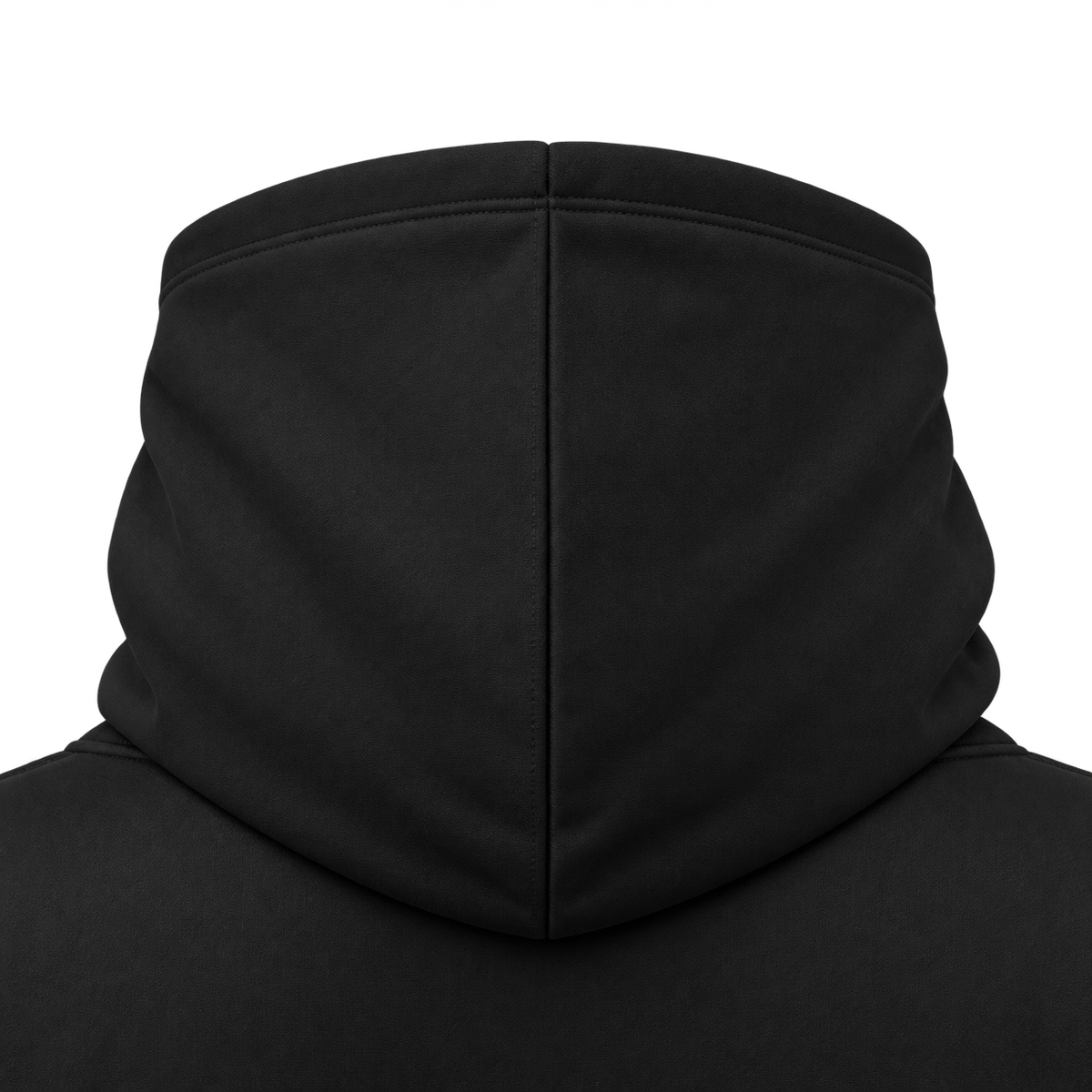 Custom Fully Sublimated Hoodie in jet black — Hood detail