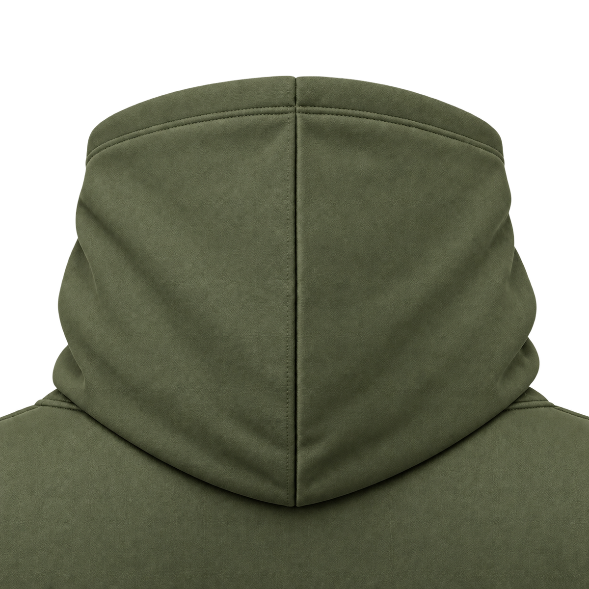 Custom Fully Sublimated Hoodie in Olive green — Hood detail