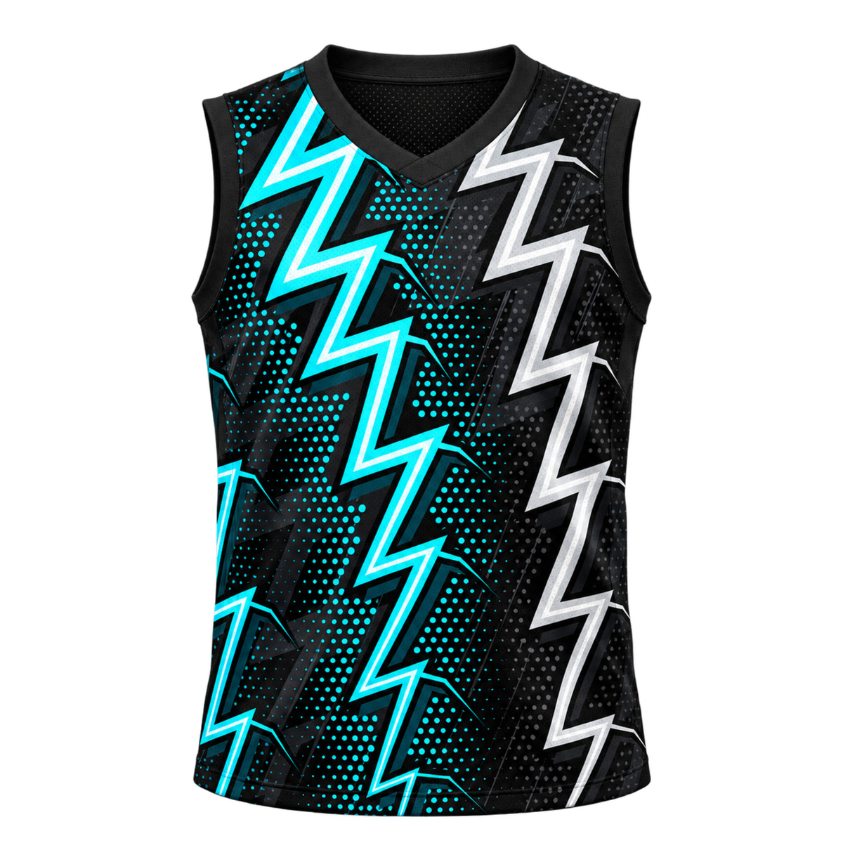 Voltage Sleeveless Flag Football Jersey — front view on transparent background