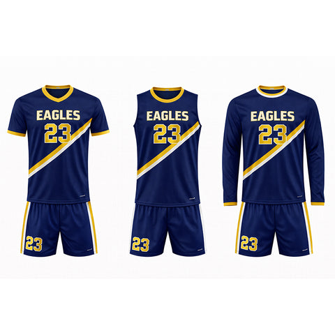 Custom soccer jerseys in sleeveless, short-sleeve and long-sleeve cuts