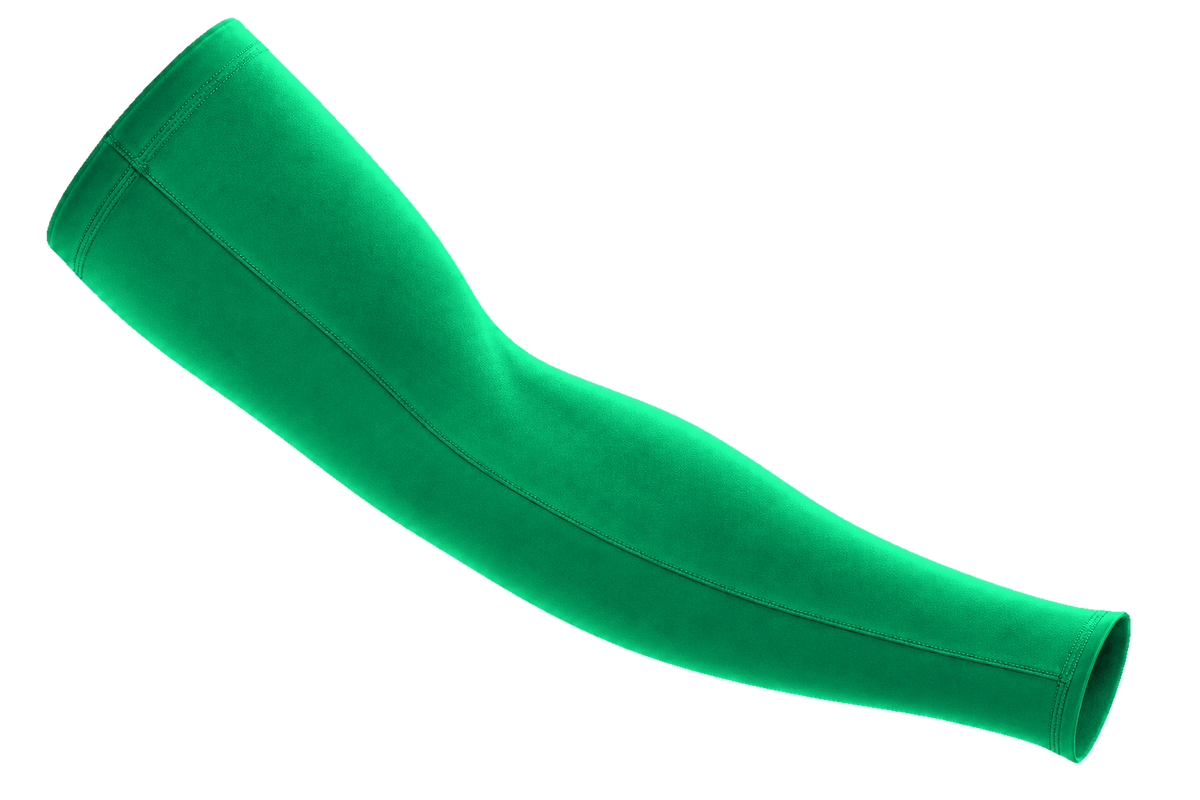 Forest Green custom arm sleeve, seam-side view