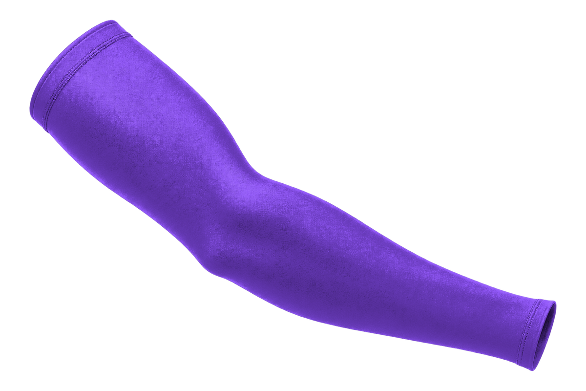 Purple custom arm sleeve, front view