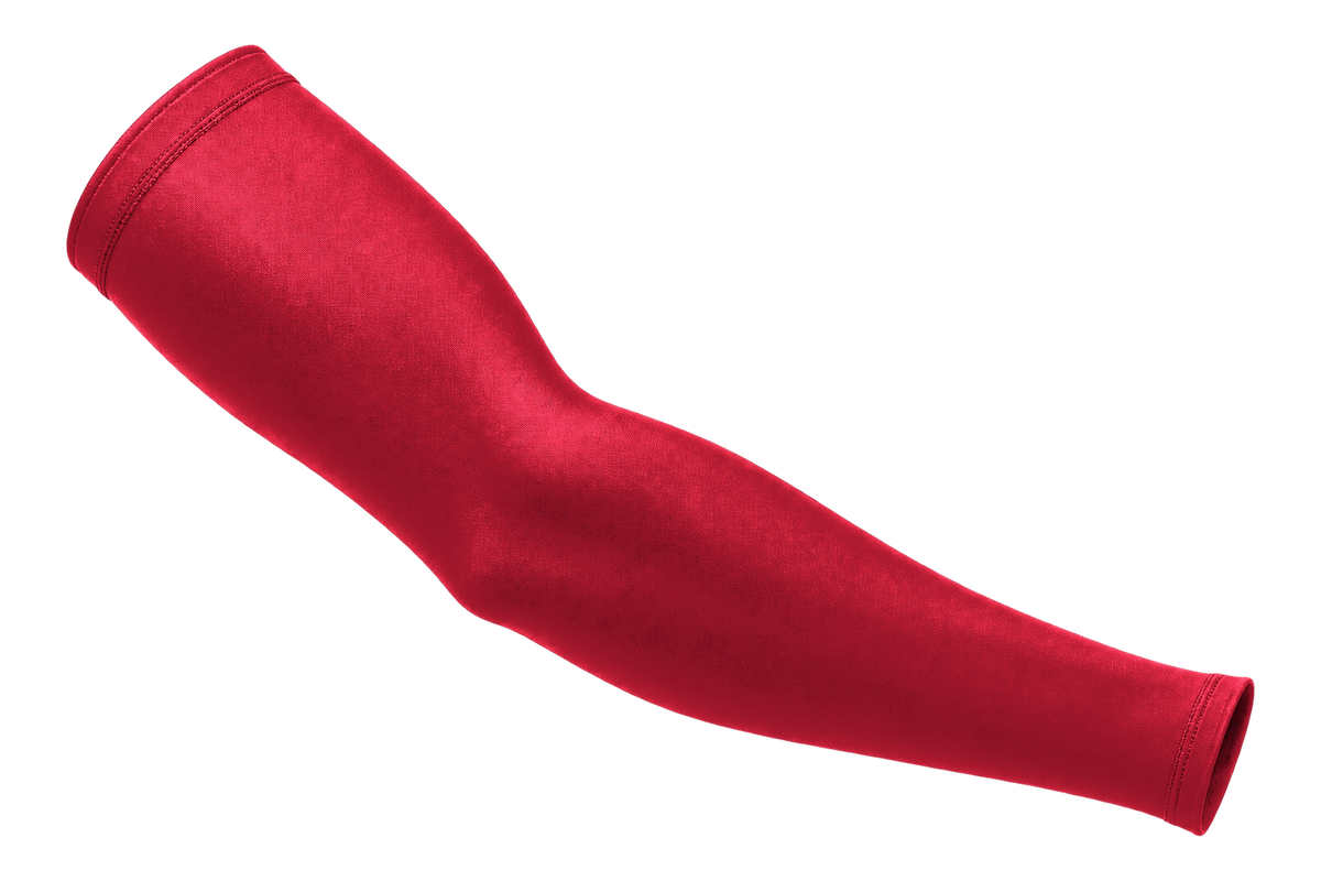 Cardinal Red custom arm sleeve, front view