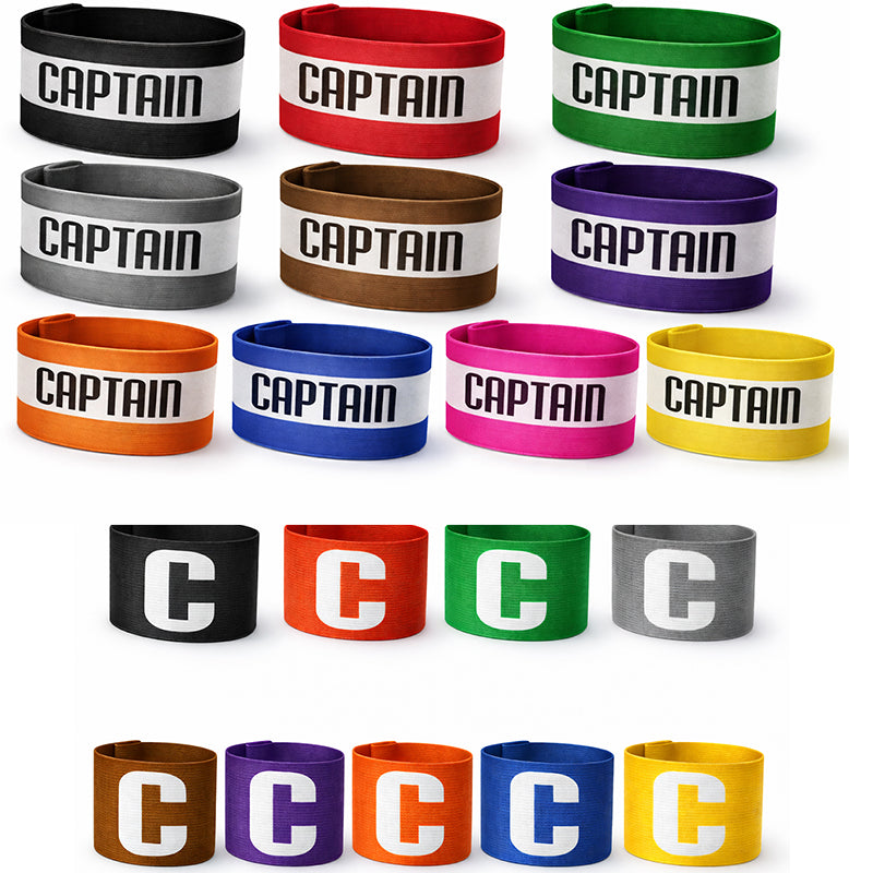 Soccer captain armbands in C and CAPTAIN styles