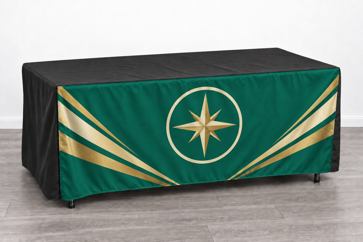 Custom Printed Table Cover with Logo & Split Back