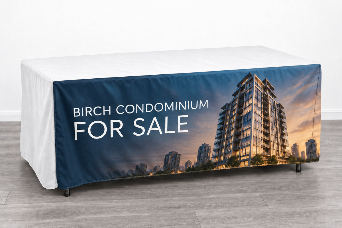 Custom Printed Table Cover with Logo & Split Back