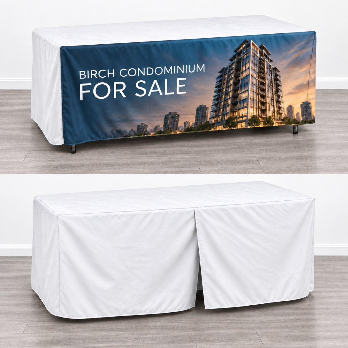 Custom Printed Table Cover with Logo & Split Back