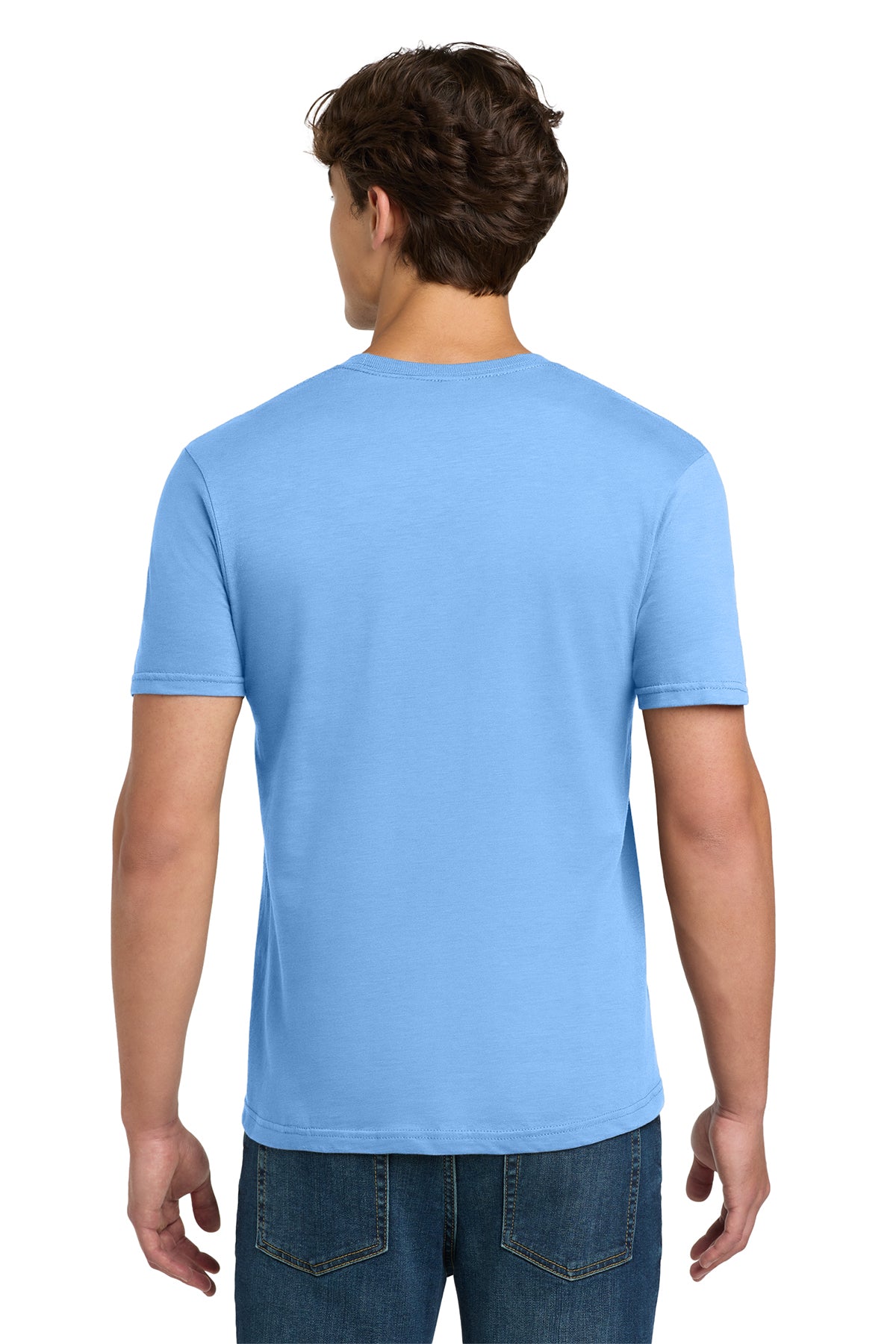Custom Softstyle® T-Shirt in Carolina Blue, back view