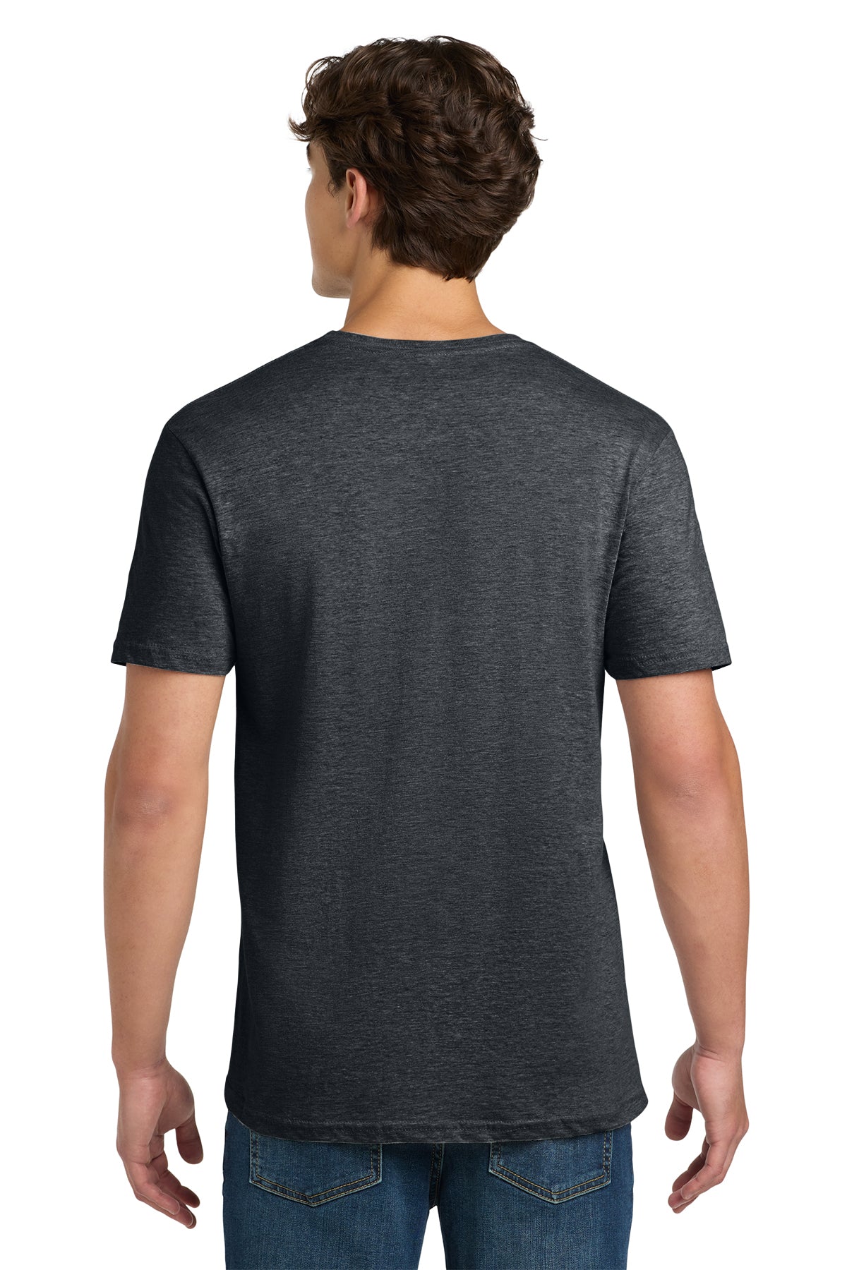 Custom Softstyle® T-Shirt in Dark Heather, back view