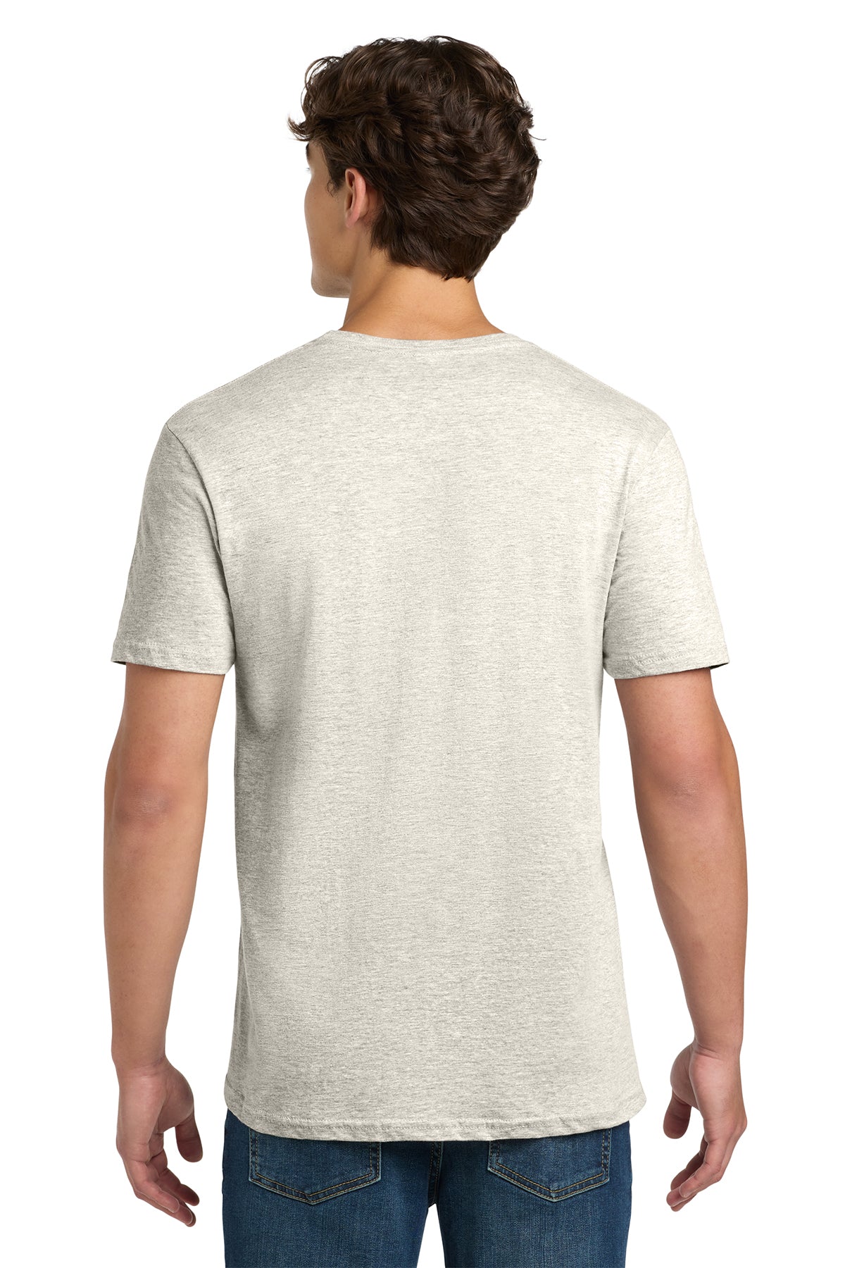 Custom Softstyle® T-Shirt in Heather Oatmeal, back view