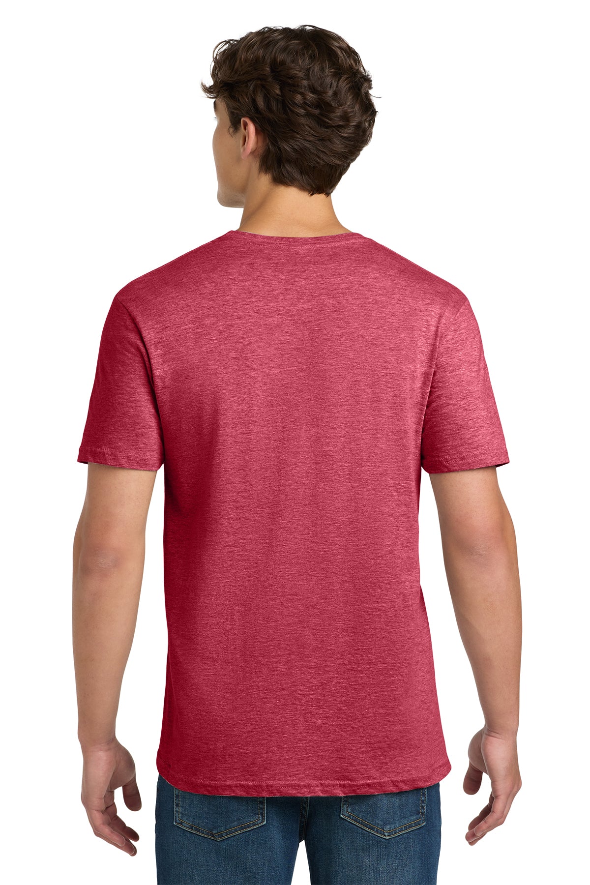 Custom Softstyle® T-Shirt in Heather Red, back view