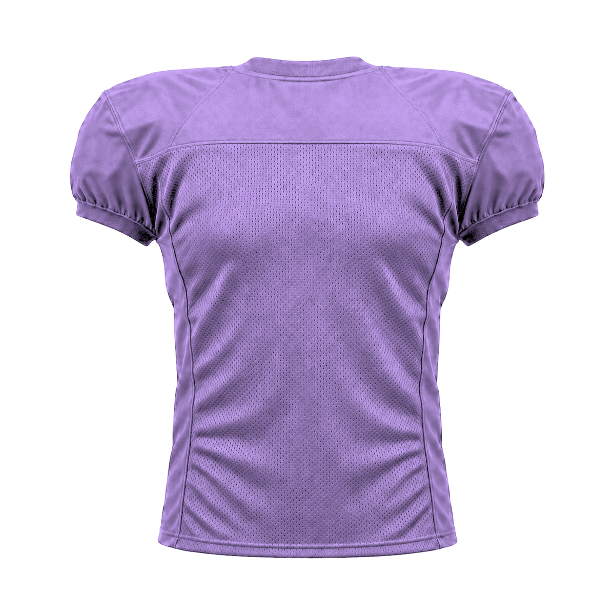 Lavender American Football Jersey — back studio view, transparent background