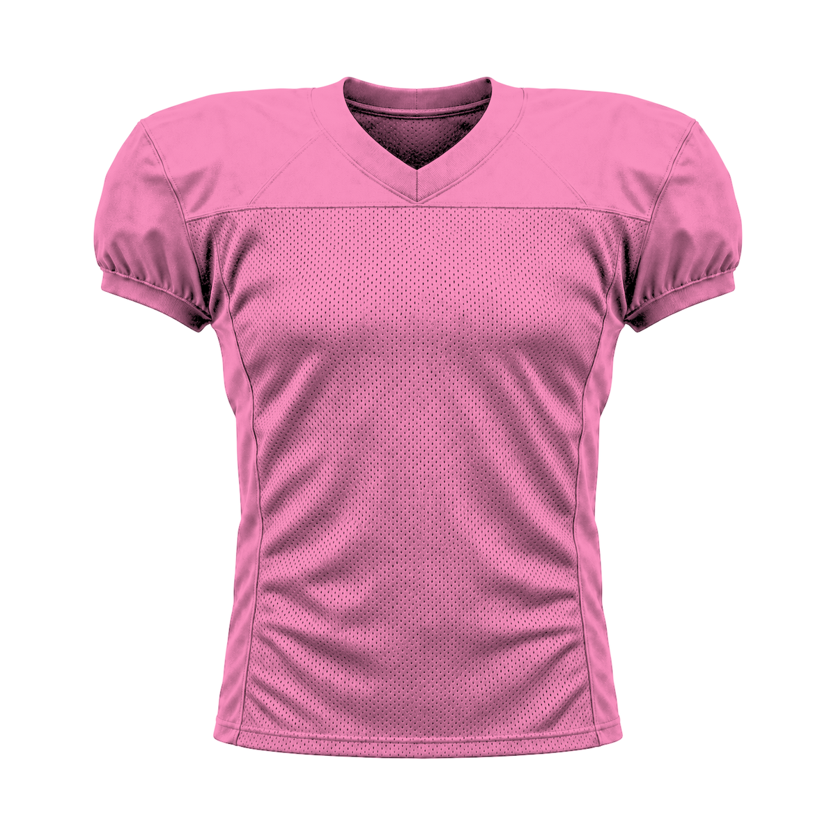 Pink American Football Jersey — front studio view, transparent background